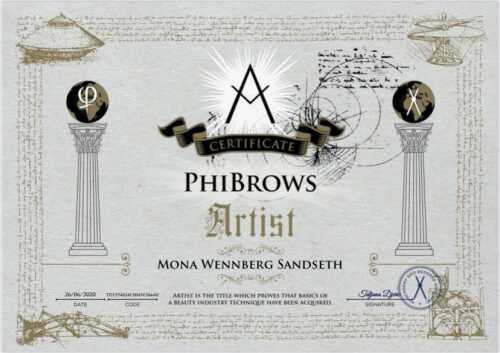 Phibrows artist diplom
